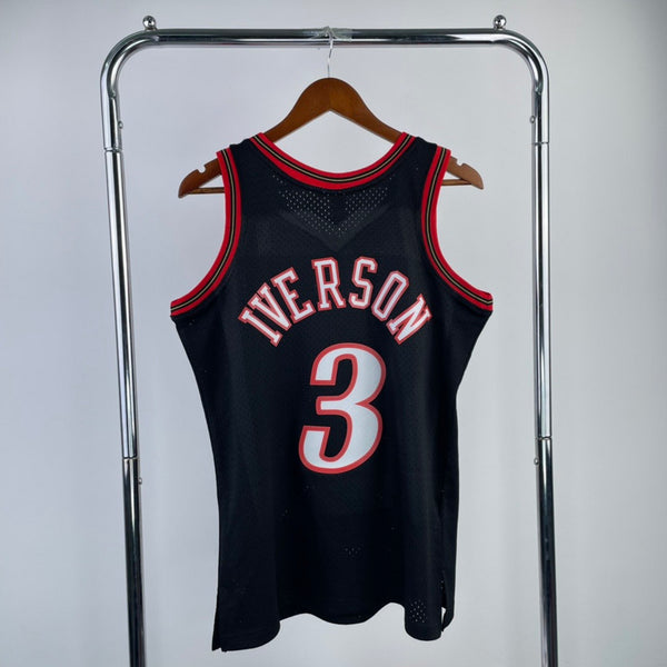 MN Heat Pressed Vintage Jersey SW 76ers 97-98 Season Black 3  Everson
