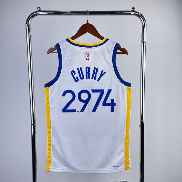 23 Season Warriors V-neck White 2974  Curry