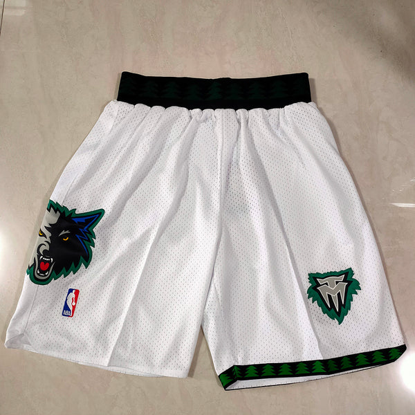 Timberwolves  White Vintage Shorts