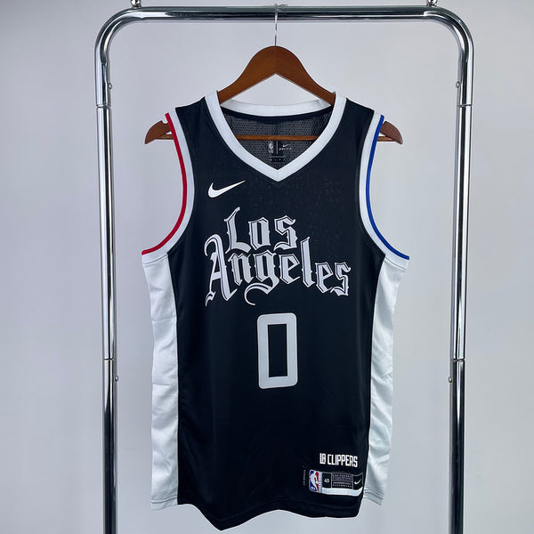 Clippers Latin Black Number 0 Westbrook
