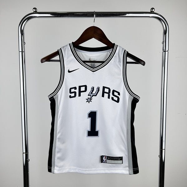 Kids  Spurs White No.1  WEMBANYAMA