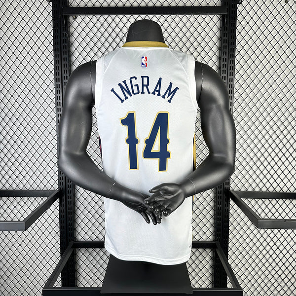 23 Season Pelicans Home White 14  Ingram