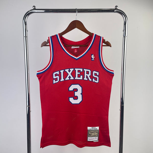 38_MN מהדורת אוהדים גסה בחום חולצת רטרו 76ers™ 1996-97 רוקי אדום