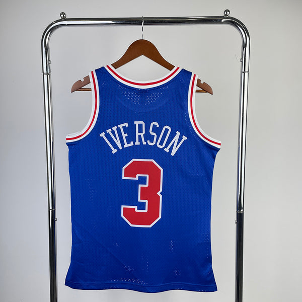 MN Fan Edition Hot Pressed Retro Jersey 76ers 1996-97 Rookie Blue 3 Iv