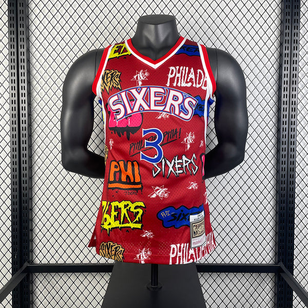 MN Heat Pressed Vintage Jersey SW 76ers 96-97 Season Graffiti 3  Evers