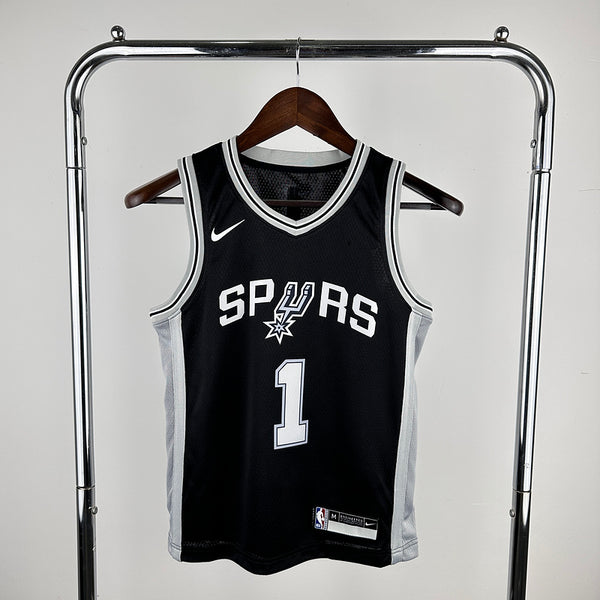 Kids  Spurs Black No.1  WEMBANYAMA