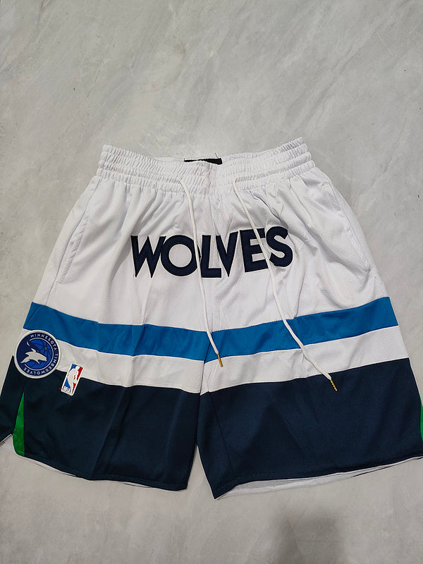 Timberwolves White Regular Pocket Shorts S-XXL